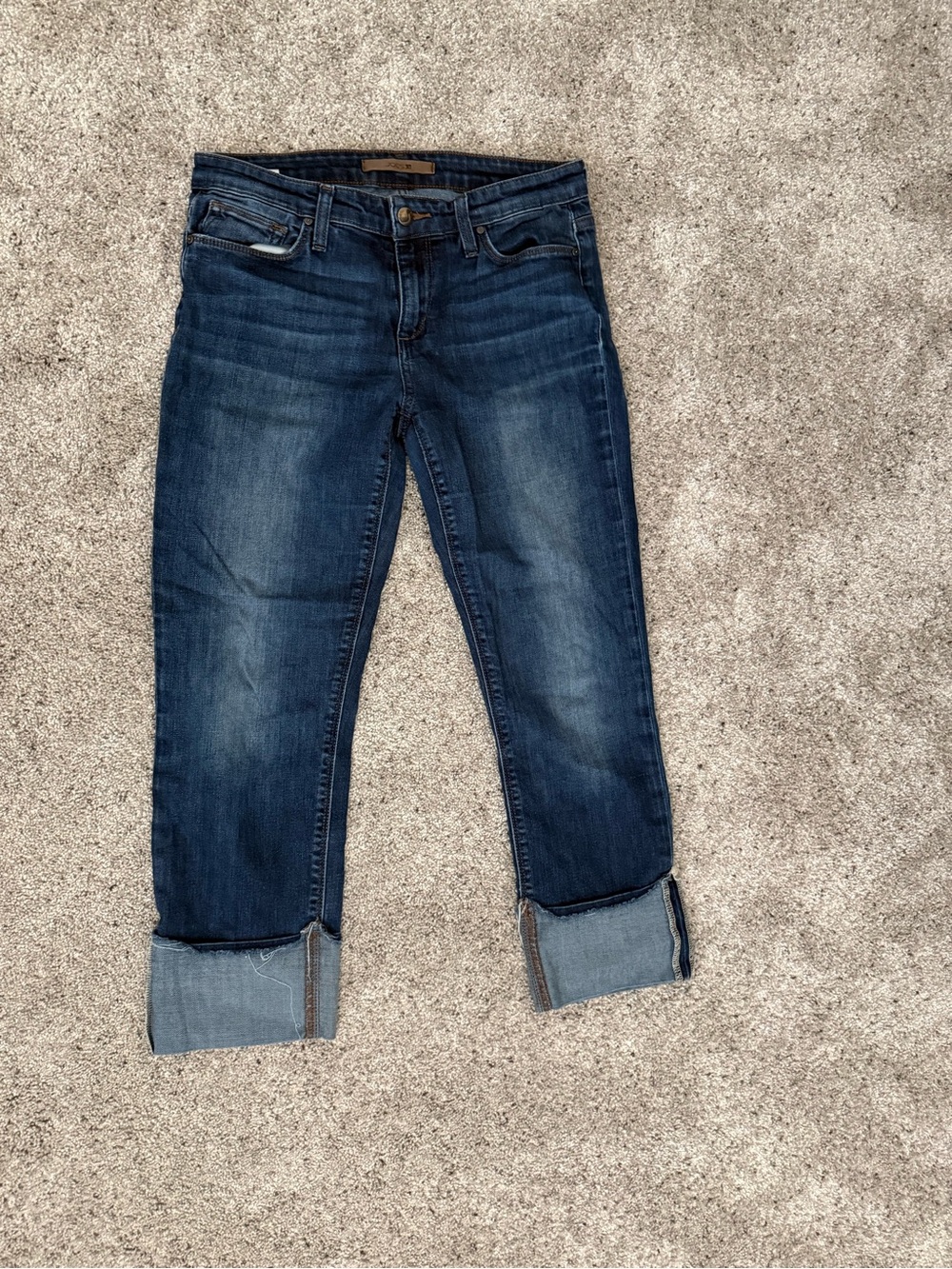 Joe's Jeans Indigo Cropped Roll-Cuff Ankle Jeans